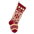 thumbnail image 1 of Red And White Knitted Christmas Stocking with Snowflake Design 17 Inch New, 1 of 1