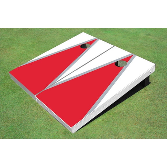 Red And White Matching Triangle Cornhole Boards