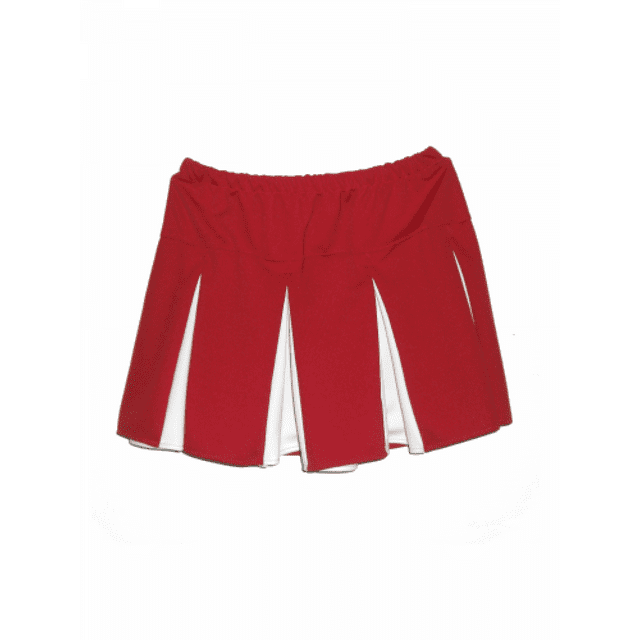 Red And White Pleated Cheerleader Skirt Icebox Ice Box Costume Adult ...