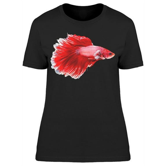 Red And White Siam Betta T-Shirt Women -Image by Shutterstock, Female Large