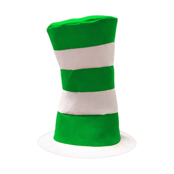 Red And White Striped Tall Top Hat Accessory Flat High Hat For Stage Performance And Themed Parties