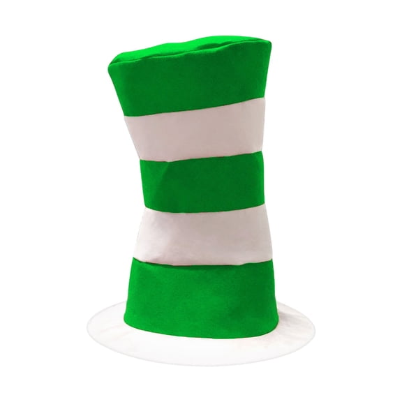Red And White Striped Tall Top Hat Accessory Flat High Hat For Stage Performance And Themed Parties