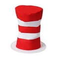 thumbnail image 1 of Red And White Striped Tall Top Hat Flat High Hat Accessory for Stage Performance Themed Parties Clothing Event Whimsical Headwear, 1 of 9