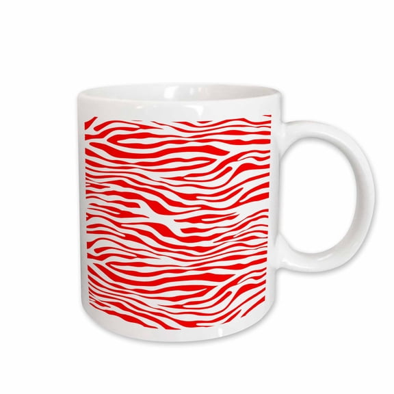 3drose, Red and White Zebra Print, 15oz Mug