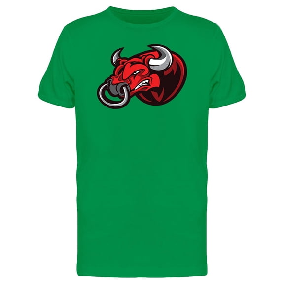 Red Angry Bull Head Mascot Tee Men's -Image by Shutterstock