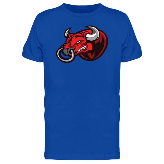Red Angry Bull Head Mascot Tee Men's -Image by Shutterstock