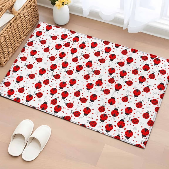 Red Animals Seven Star Rectangle Rug 2x3 ft Soft Area Rug for Living Room Washable Non-Slip Carpet Indoor Mat for Bedroom Dining Room Holiday Decor