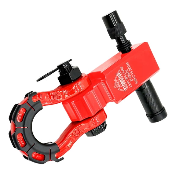Red Anodized D Shackle Tow Hook 2 Inch 15 Ton Pulling Power For SUV Truck Recovery