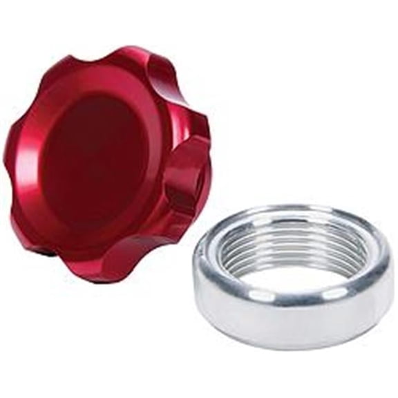 Red Anodized Filler Cap with Weld-In Aluminum Bung, Small