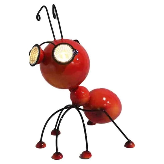 Red Ant Metal Garden Statue w/Solar Yard, Patio, Lawn and Garden Decor and Ornament, Outdoor and Indoor Statue