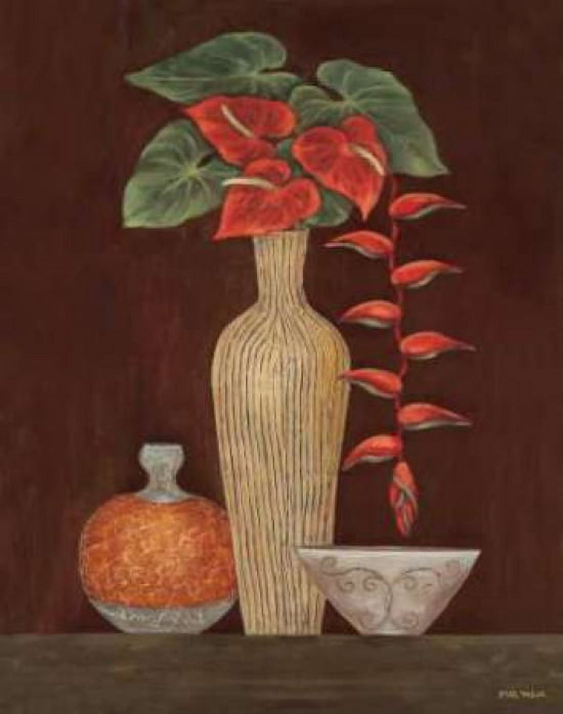 Red Anthuriums Canvas Art - Eva Misa (22 x 28)