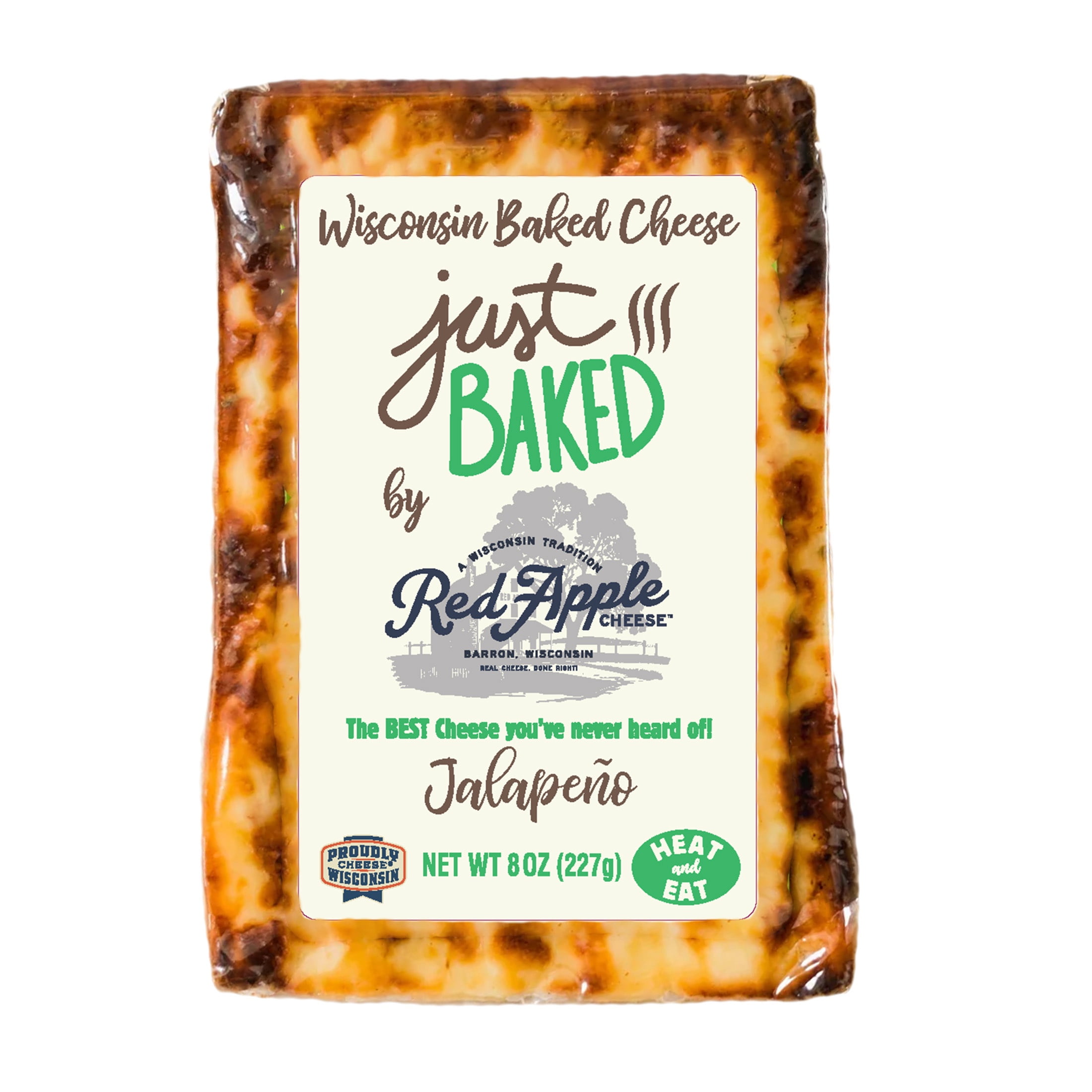 Red Apple Cheese Just Baked Jalapeno Cheese, 8oz, Block, Refrigerated