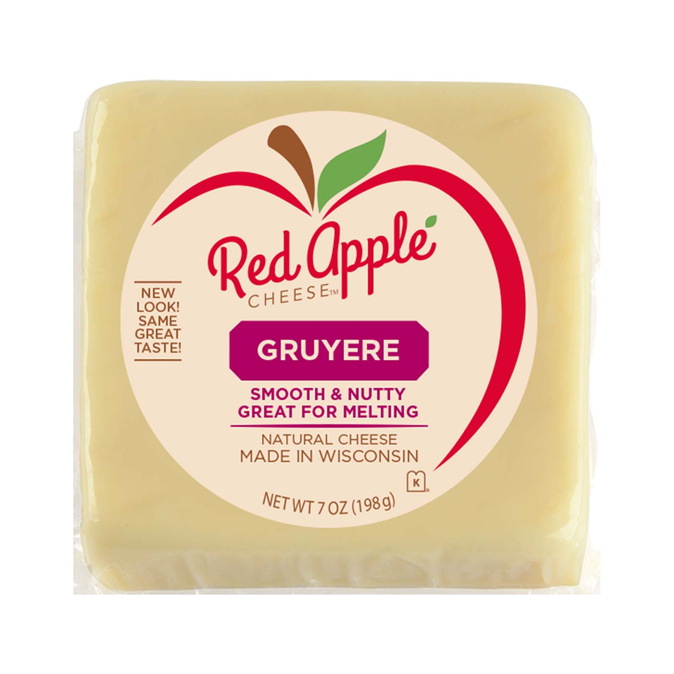 Red Apple Cheese Natural Gruyere Wisconsin Cheese, 7 oz Square