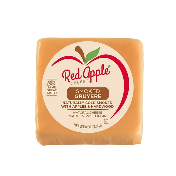 Red Apple Cheese Smoked Gruyere Cheese, 8oz, Square, Refrigerated