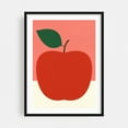 thumbnail image 1 of Red Apple - Illustration Fruit Minimalist Modern Art Kitchen Decor Pop Art Geometric Abstract Black Framed Wall Art Print 5 x 7 inches, 1 of 7