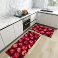 thumbnail image 1 of Red Apple Kitchen Floor Mat Rugs Set 2 Pcs Fruit Pattern Cushioned Non-Slip Waterproof Kitchen Mats Ergonomic Comfort Standing Mat for Kitchen, Floor Home, Laundry (17.3" x28" + 17.3" x 47"), 1 of 6