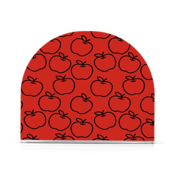 Red Apple Pattern Napkin Holder Acrylic Napkin Dispenser Clear Modern Tabletop for Kitchen Counter 2 Pack