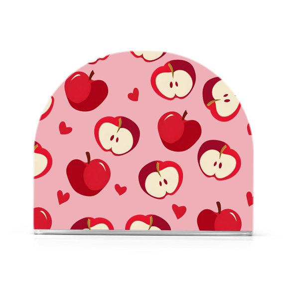 Red Apple Pattern Napkin Holder Acrylic Napkin Dispenser Clear Modern Tabletop for Kitchen Counter