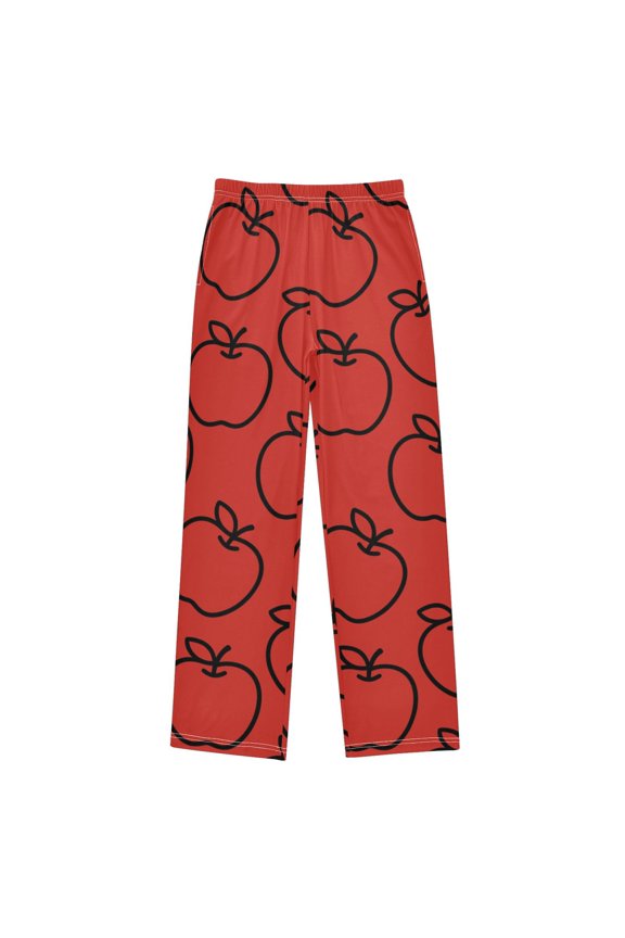 Red Apple Pattern Pajama Pants Soft Lightweight Lounge Pants Bottoms Sleep Pants Warm Comfy