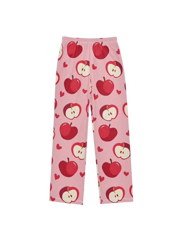 Red Apple Pattern Pajama Pants Soft Lightweight Lounge Pants Bottoms Sleep Pants Warm Comfy