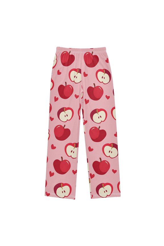 Red Apple Pattern Pajama Pants Soft Lightweight Lounge Pants Bottoms Sleep Pants Warm Comfy