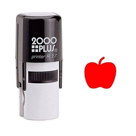 Red Apple Self Inking Rubber Stamp - Red Ink (W-6053)