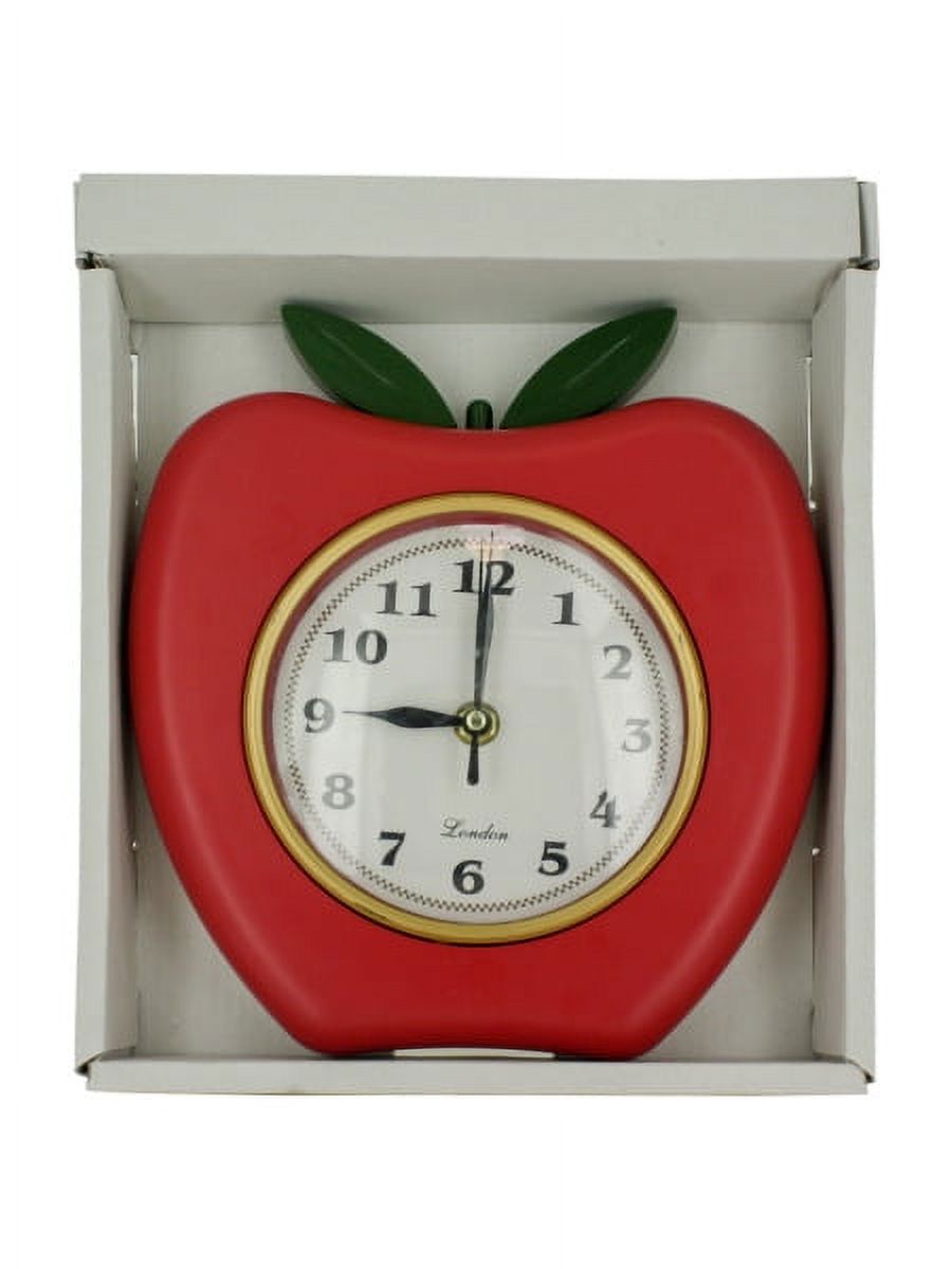 Red Apple Wall Clock, 2 Count