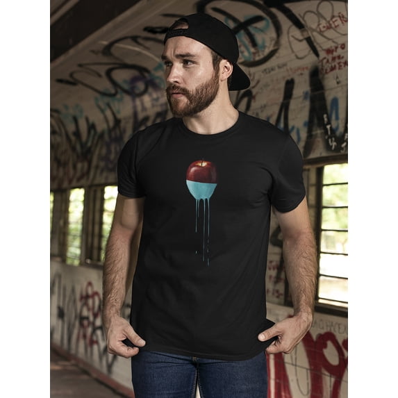 Red Apple With Dripping Paint T-Shirt Men -Image by Shutterstock, Male XX-Large