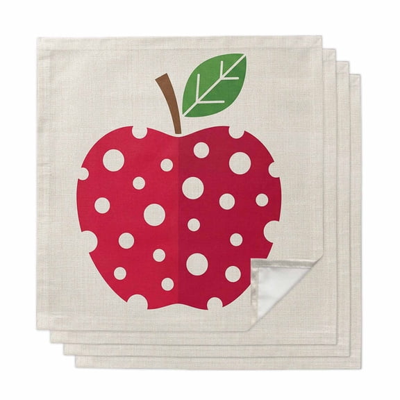 Red Apples Cloth Napkins, Watercolor Botanical Modern Abstract Art Washable and Reusable Dinner Napkins Set of 4, Table Napkin for Kitchen Party Birthday Wedding Hotel Housewarming 20"x20"