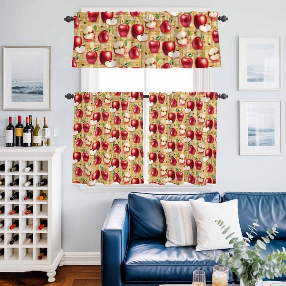 Farm Lemon Tree Curtain Tier and Valance Set 3 Piece,Sweet Home Fruit ...