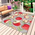 thumbnail image 1 of Red Apples Outdoor Rug for Patio/Deck/Porch, Non-Slip Large Area Rug 5 x 7 Ft, Spring Summer Fruits Modern Art Indoor Outdoor Rugs Washable Area Rugs, Reversible Camping Rug Carpet Runner, 1 of 8