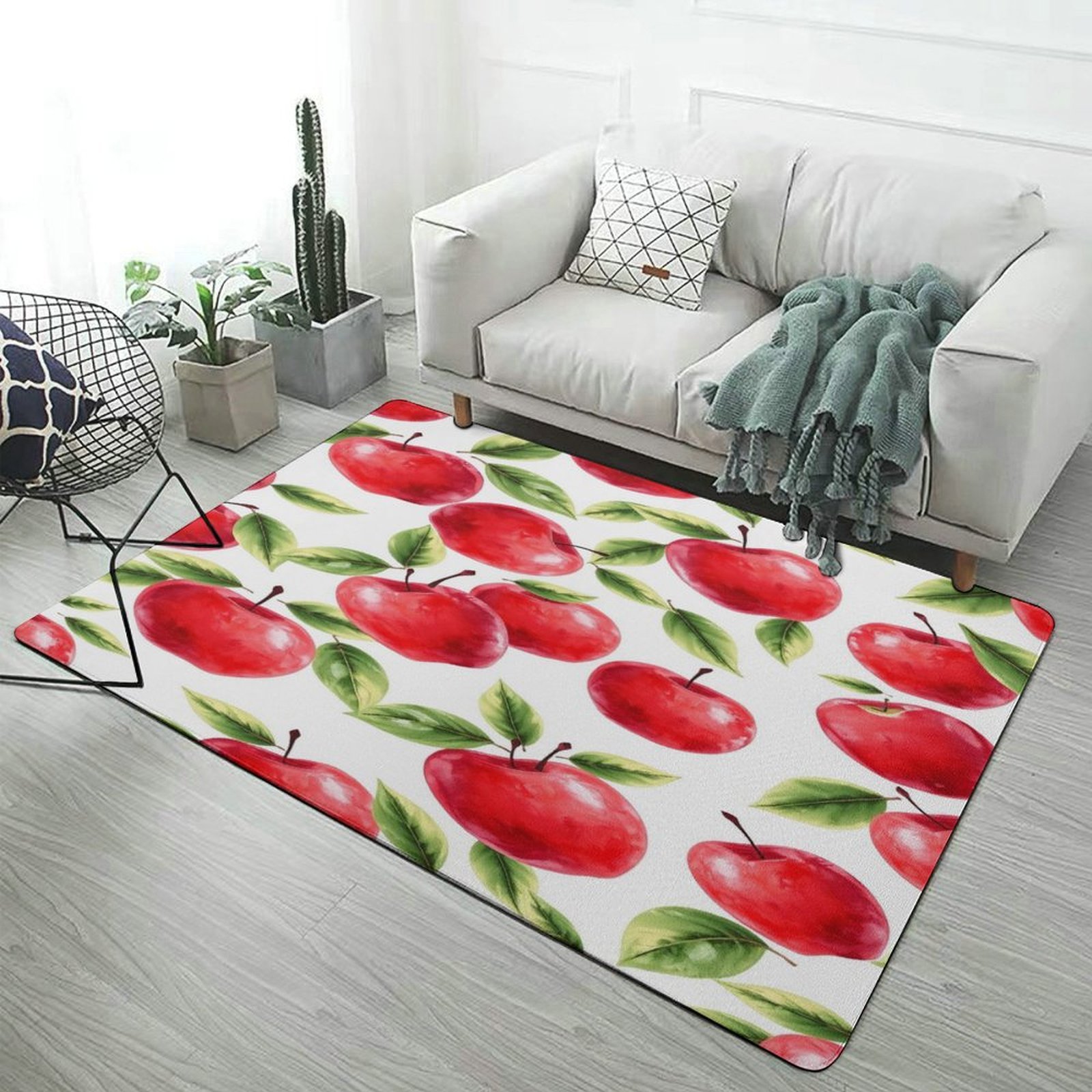Red Apples Pattern Carpet Large Size Living Room American Style Rugs ...