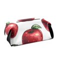 thumbnail image 1 of Red Apples Pattern Tissue Box Cover Leather Square Rectangle Tissue Box Holder for Bathroom Living Room Desk Office Decor, 1 of 7