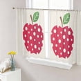 thumbnail image 1 of Red Apples Sheer Curtains 54 Inch Length 2 Panels Set Window Treatments, Watercolor Botanical Modern Abstract Art Rod Pocket Semi Curtains for Living Room/Bedroom/Kitchen Décor, 104"W x 54"L, 1 of 7