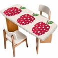 thumbnail image 1 of Red Apples Table Cloths for 8 Foot Rectangle Tables, Watercolor Botanical Modern Abstract Art Patio Waterproof Elastic Fitted Tablecloths, Washable Rectangular Table Cover for Camping, 1 of 8