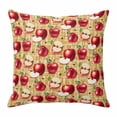 thumbnail image 1 of Red Apples Throw Pillow Cover Fruit Whole Sliced on Natural Woods Cotton Linen Cushion Cover Throw Pillow Case with Invisible Zipper for Couch Sofa Bed Chair Car 18x18 Inch, 1 of 14