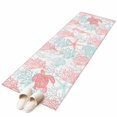 thumbnail image 1 of Red Aqua Coastal Large Area Rugs for Bedroom Living Room, Non Slip Carpet Bedside Rug, Sea Turtle Nautical Coral Summer Beach Rectangular Floor Cover Kitchen Accent Rug 2'x6' for Dining Room/Office, 1 of 9