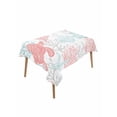 thumbnail image 1 of Red Aqua Coastal Table Cloth, Sea Turtle Nautical Coral Summer Beach Waterproof Tablecloth for Rectangle Tables, Reusable Washable Fabric Table Cover for Restaurant Kitchen Dining Tables 60"x102", 1 of 6
