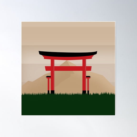 Red Arch Poster Wall Art, Modern Wall Decor For Living Room Bedroom, 30x30 UNFRAMED