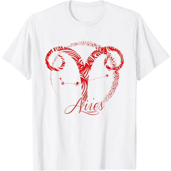 Red Aries Zodiac Sign Birthday Stars March April Horoscope T-Shirt