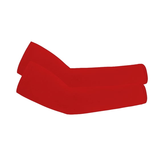Red Arm Sleeves for Men Women, UV Sun Protection Sports Compression Sleeves, One Size, Moisture-Wicking & 4-Way Stretch, All-Season Comfort, Tattoo Coverage