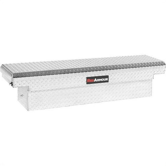 Red Armour Uncoated Aluminum Saddle Box Compact Slim Tool Box