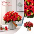 thumbnail image 1 of Red Artificial Daisy Flowers with Green Leaves, Bouquet for Living Room Table Decor, Fall Decoration 1 Set, 1 of 4
