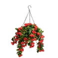 thumbnail image 1 of Red Artificial Hanging Flowers Uv Resistant, Outdoor Hanging Basket, Spring Porch Decor, 1 Pc, Garden Decorations Outdoor, 1 of 5
