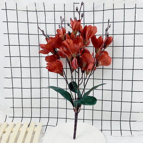 Red Artificial Magnolia Flower Stem, Single for Home Art, By Meiiso, Large Inventory!