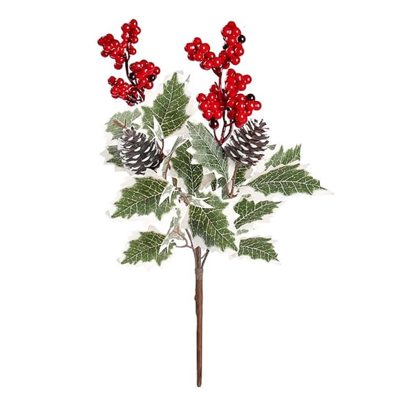Red Artificial Pinecone Pick For Christmas Holiday Wreath Garland Vase Centerpiece Home Festive Decor