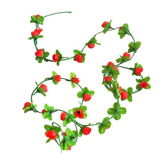 Red Artificial Rose Vine Garland for Garden and Background Decor