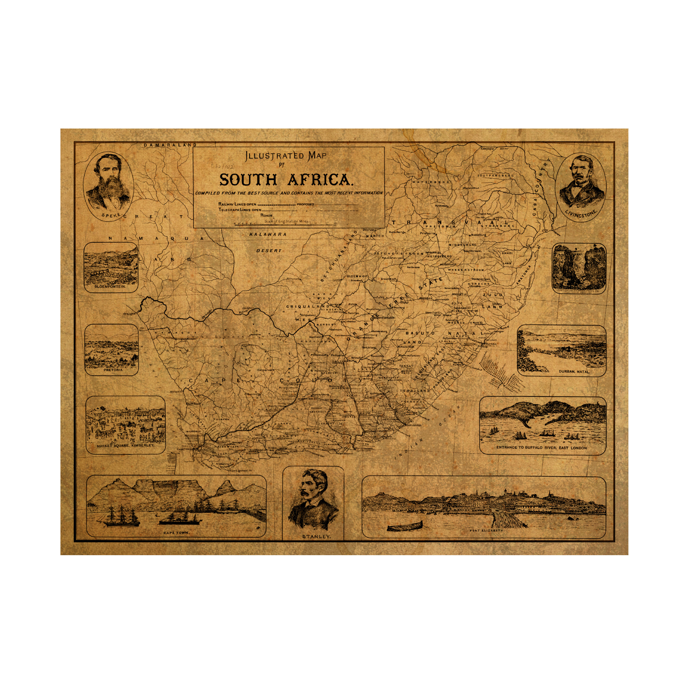 Red Atlas Designs 'Map of South Africa' Canvas Art