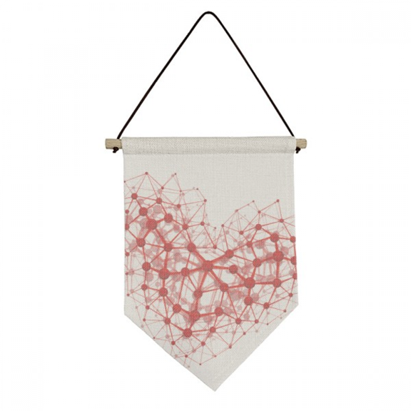 Red Atoc Structure Physical Illustration Canvas Flag Hanging Wall Art Decor Banner