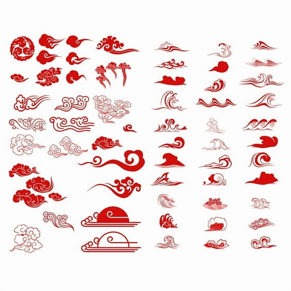 Red Auspicious Clouds Kawaii Aesthetic Pastel Art Agenda Journal Planner Stationery Stickers